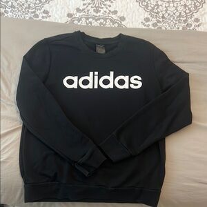 Adidas Black Crewneck Sweater with Iconic Logo